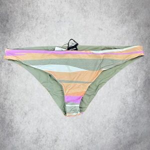 prAna Bikini Bottom Womens Size L Cheeky Low Rise Reversible Beach Swimwear NEW